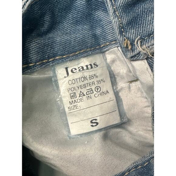 Wide Leg Raw Hem Vintage Light Wash Jeans – Size S - Picture 12 of 13